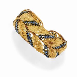 A silver, 18K yellow gold and sapphire bracelet, Giani & Venturi, defects