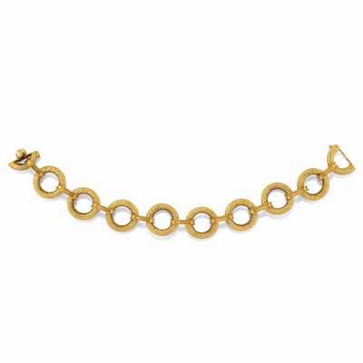 Bracciale in oro giallo 18K con lavorazione martellata
