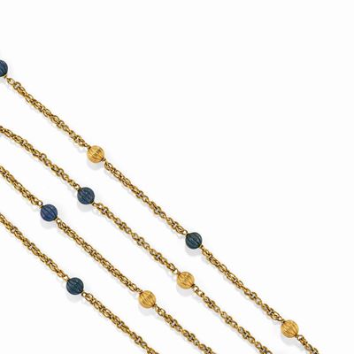 Collana con lapislazzuli in oro giallo 18K