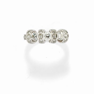Anello, oro bianco 18K con diamanti brillanti da 1,20 ct