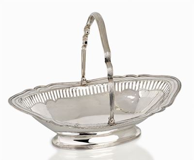 Cesto con manico in argento, Londra, 1796