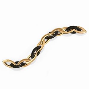 A 18K yellow gold and wood bracelet, Vhernier