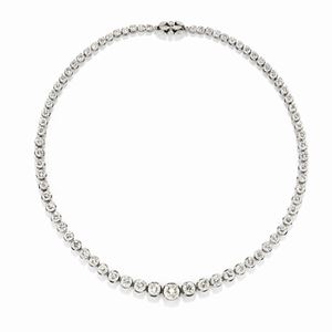 A 18K white gold and diamond necklace