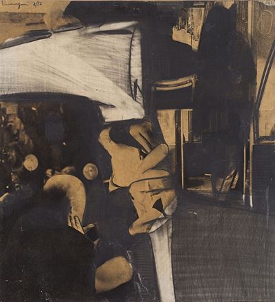 Senza titolo (1962), tecnica mista su tela