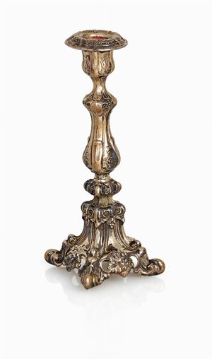 An italian silver candlestik, Vercelli, Italia, 1950-1967