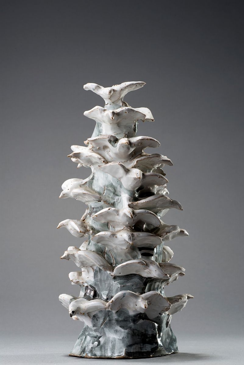 Arturo Martini - Lo sciame di gabbiani, ceramica policroma, 1929-1930