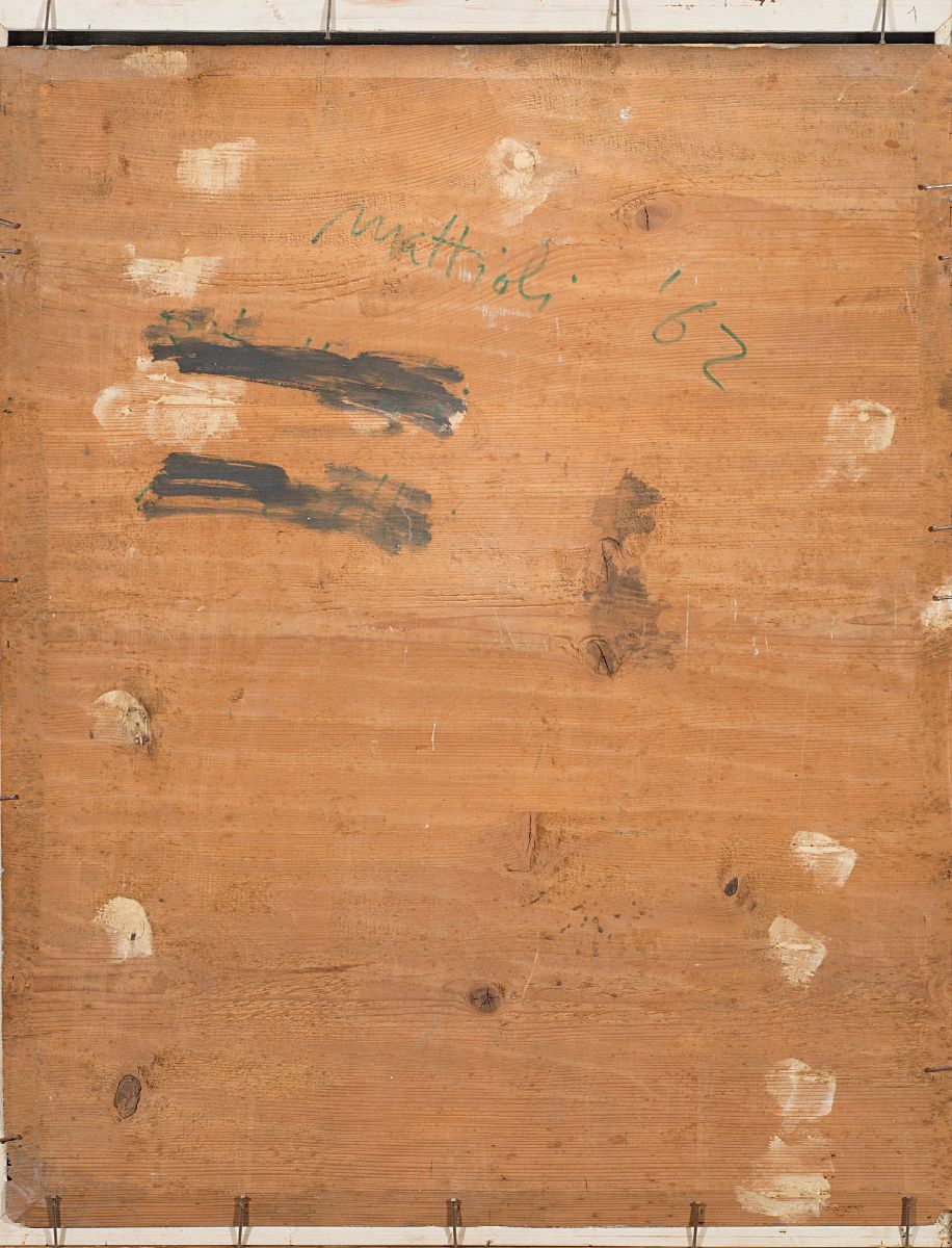 Carlo Mattioli - Natura morta, olio su tavola, 1965
