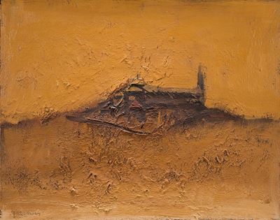 Paesaggio d'estate a Parma, olio su tela, 1974