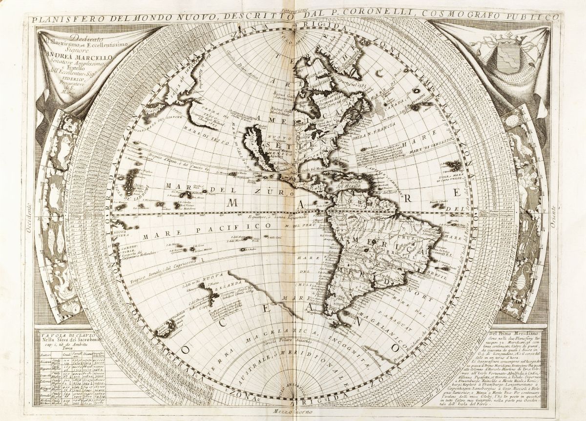 Vincenzo Maria Coronelli - [atlante Veneto: Corso Geografico Universale, o Sia la Terra Divisa ne...
