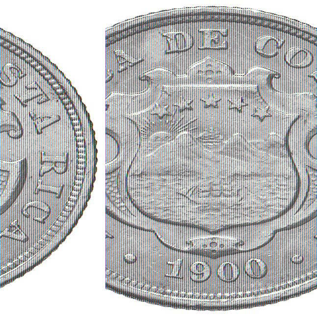 Costa Rica, Repubblica, 10 Colones 1900, Oro, gr. 7,78