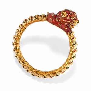 A 18K yellow gold and enamel bracelet, Frascarolo
