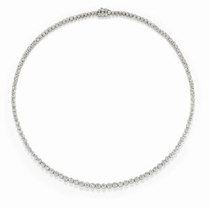 A 18K white gold and diamond necklace