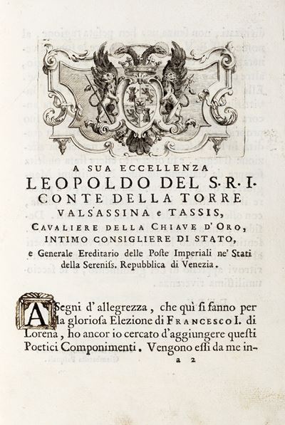 Componimenti Poetici per L'elezione della Sacra Cesarea Real Maesta' di Francesco Primo Imperador...