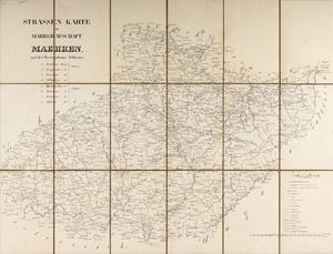Pianta topografica - Strassen Karte der Markgrafschaft Maehren