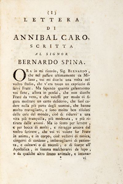 Lettera di Annibal Caro Scritta al Signor Bernardo Spina