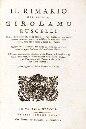 Ruscelli, Girolamo - Il Rimario