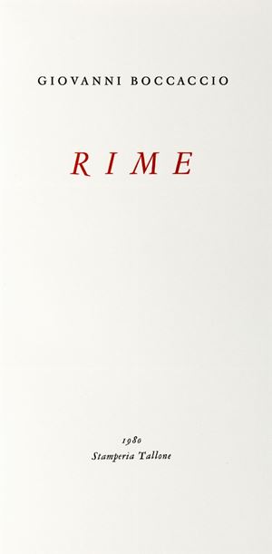Boccaccio, Giovanni - Rime