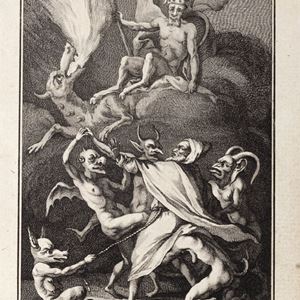 Michel Jean  Sedaine  - La tentation de st Antoine, ornée de figure et de musique