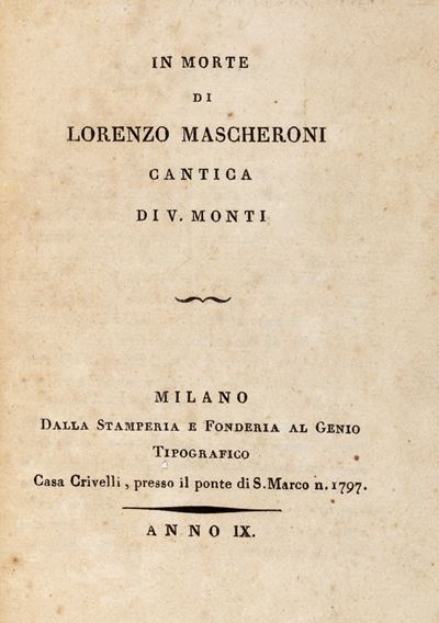 In Morte di Lorenzo Mascheroni