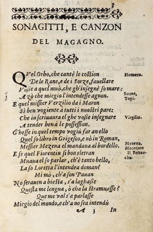 De le rime by Magagno, Menone and Begotto. In the rustic Paduan language. The first part [second, third and fourth]