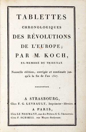 Tablettes chronologiques des Rèvolutions de l'Europe