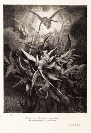 Il Paradiso perduto di Giovanni Milton traduzione di Andrea Maffei con illustrazioni di Gustavo Dor&#233;