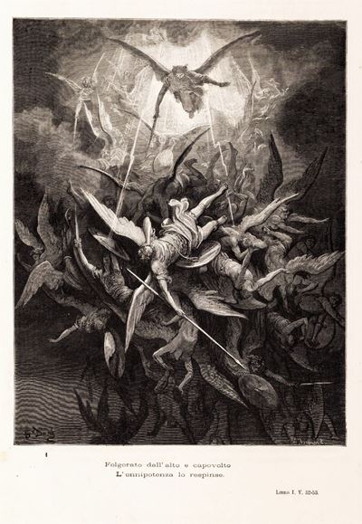 Il Paradiso Perduto di Giovanni Milton Traduzione di Andrea Maffei con Illustrazioni di Gustavo D...