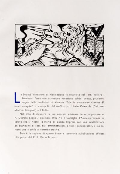 La Società Veneziana di Navigazione a Vapore - 1898 - 1936. Cenni Storici e Statistici
