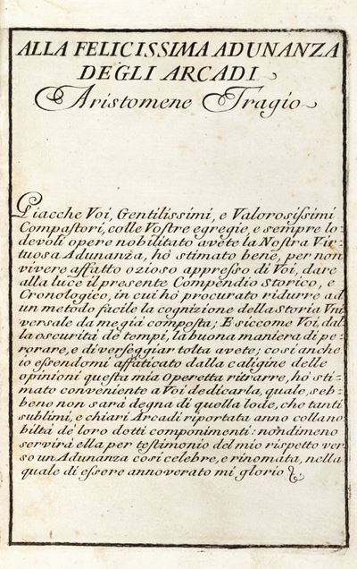 Compendio della Storia Vniversale Sacra Ecclesiastica, e Profana Pubblicata