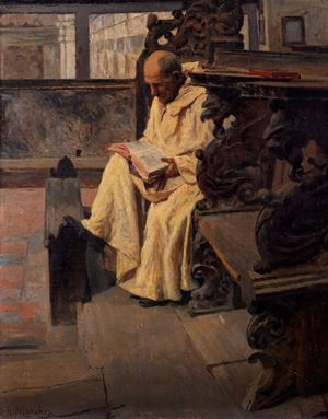 Dominican friar reading