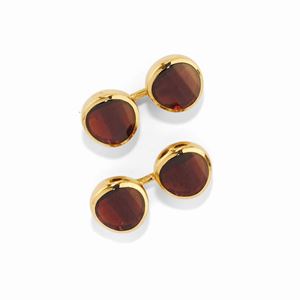 A 18K yellow gold and quartz cufflinks, Pomellato