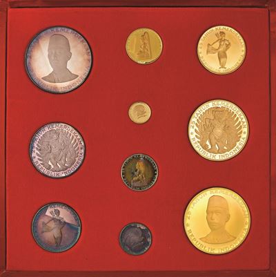 Indonesia, Serie di monete commemorative della Repubblica del 1970 in oro e argento