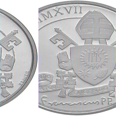 Moneta da 50 euro, Papa Francesco, Basilica S. Antonio di Padova, 2017, oro 917