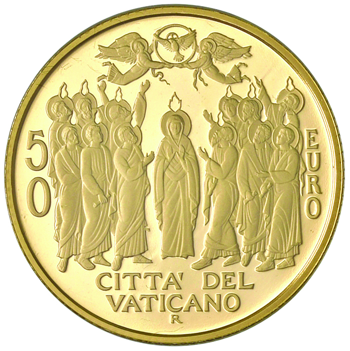Papa Francesco, 50 euro 2018, L'Ascensione di Cristo, Oro 917