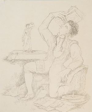Drawings to illustrate Il Fu Mattia Pascal by Pirandello