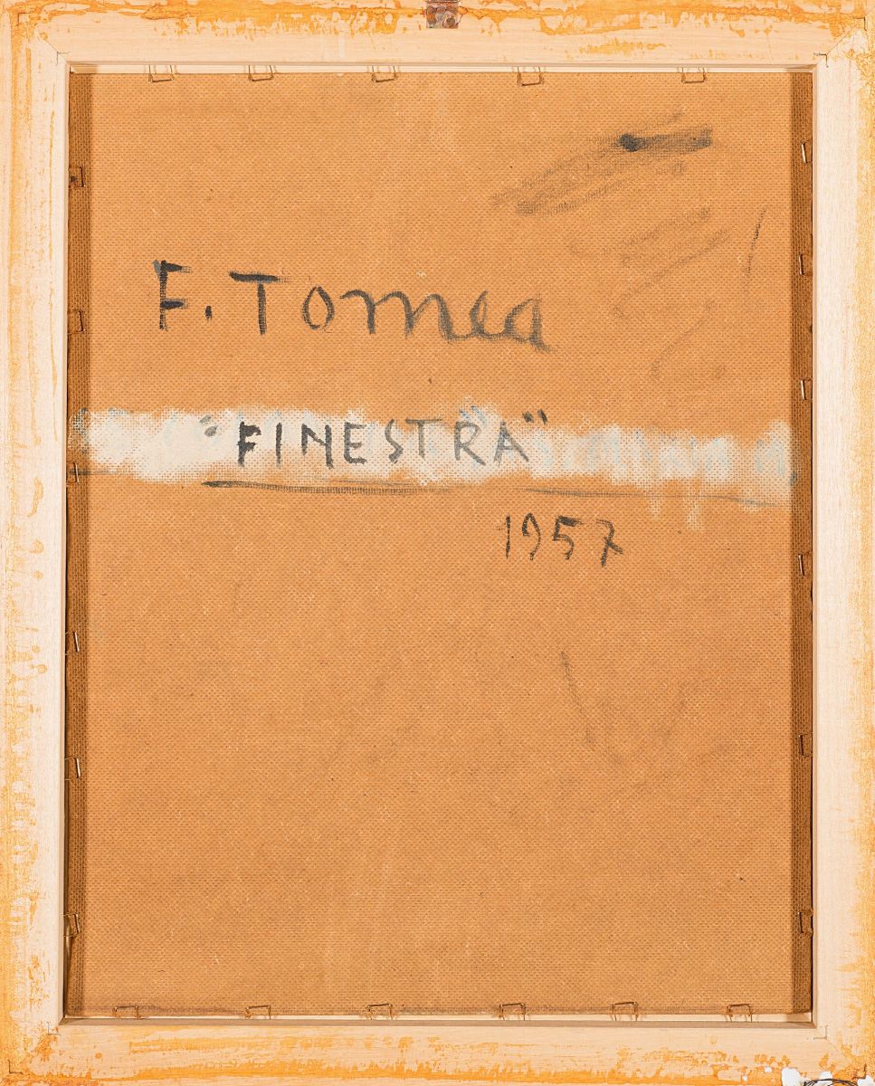 Fiorenzo Tomea - Finestra, olio su tavola, 1957