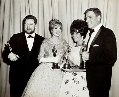 The 33rd Annual Academy Awards. Peter Ustinov, Shirley Jones, Elizabeth Taylor And Burt Lancaster