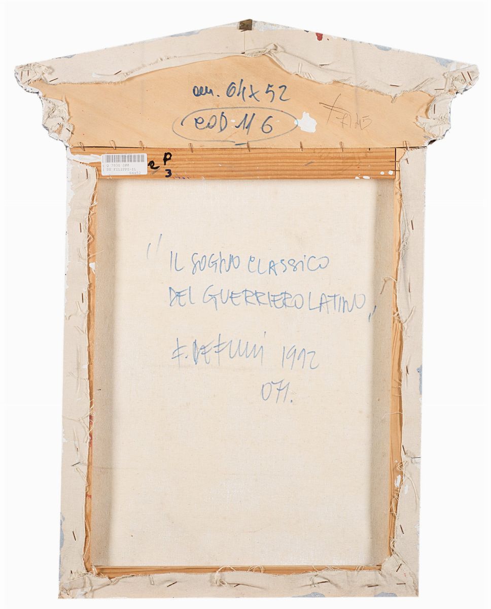 Fernando De Filippi - Il sogno classico del guerriero latino, tecnica mista su tela, 1999