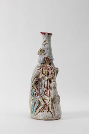Ceramic sculpture bottle