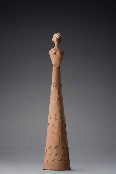 Kore, terracotta, 1951 ca, cm 43 x 8,8 x 7,8