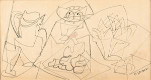 Studio preparatorio per Figues sur papier rose, 1948