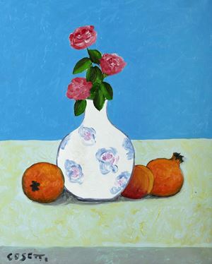 Cesetti  Giuseppe - Still life and vase with roses