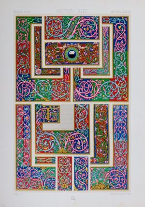 Arti decorative - Racinet, Auguste - L&#39;ornement polychrome : cent planches en couleurs or et argent contenant environ 2000 motifs de tous les styles : art ancien et asiatique, Moyen age, Renaissance, 17. et 18. siecle