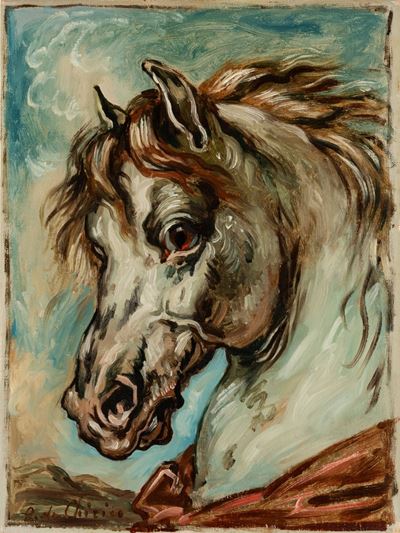 Testa di cavallo, olio su cartone telato, cm 40 x 30, inizio Anni '60