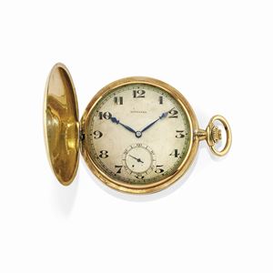 A 18K yellow gold pocket watch, Longines, defects