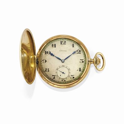 Orologio da tasca in oro giallo 18K con quadrante chiaro