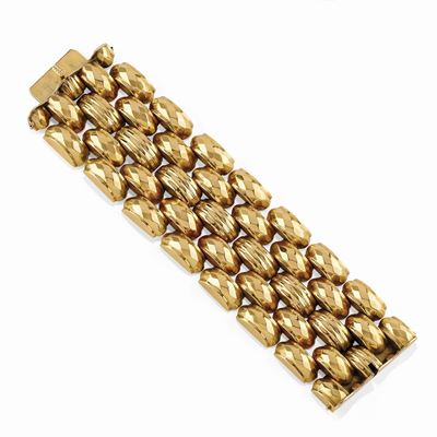 Bracciale in oro giallo 18K, circa 1950