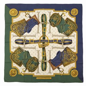 Hermès - Foulard Selles à Housse