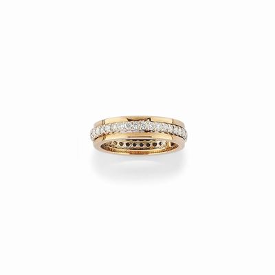 Anello in oro bicolore 18K con diamanti taglio brillante