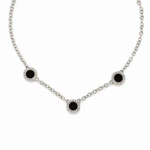 A 18K white gold, diamond and onyx necklace, Bulgari